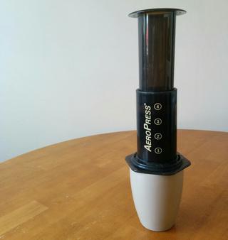 Aeropress on coffee mug